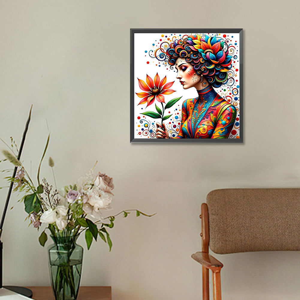 Girl - Full Round Drill Diamond Painting 30*30CM