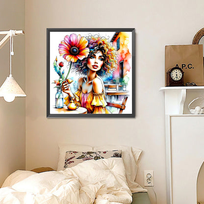 Girl - Full Round Drill Diamond Painting 30*30CM