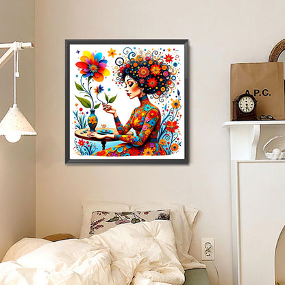 Girl - Full Round Drill Diamond Painting 30*30CM