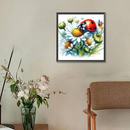 Daisies And Insects - Full Round Drill Diamond Painting 30*30CM