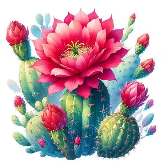 Cactus Flower - Full Round Drill Diamond Painting 30*30CM