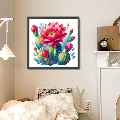 Cactus Flower - Full Round Drill Diamond Painting 30*30CM