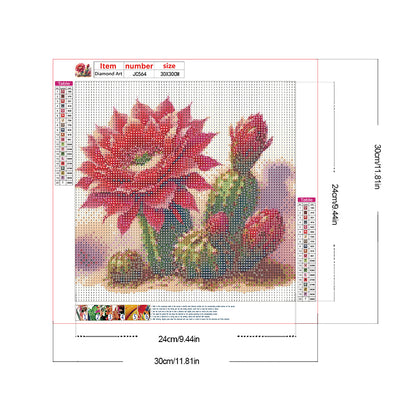 Cactus Flower - Full Round Drill Diamond Painting 30*30CM