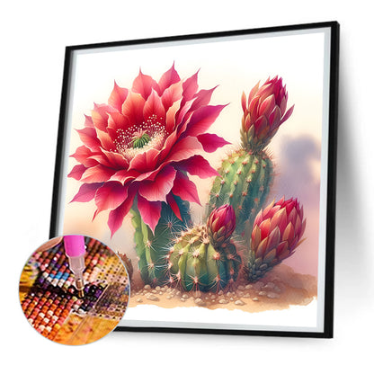 Cactus Flower - Full Round Drill Diamond Painting 30*30CM