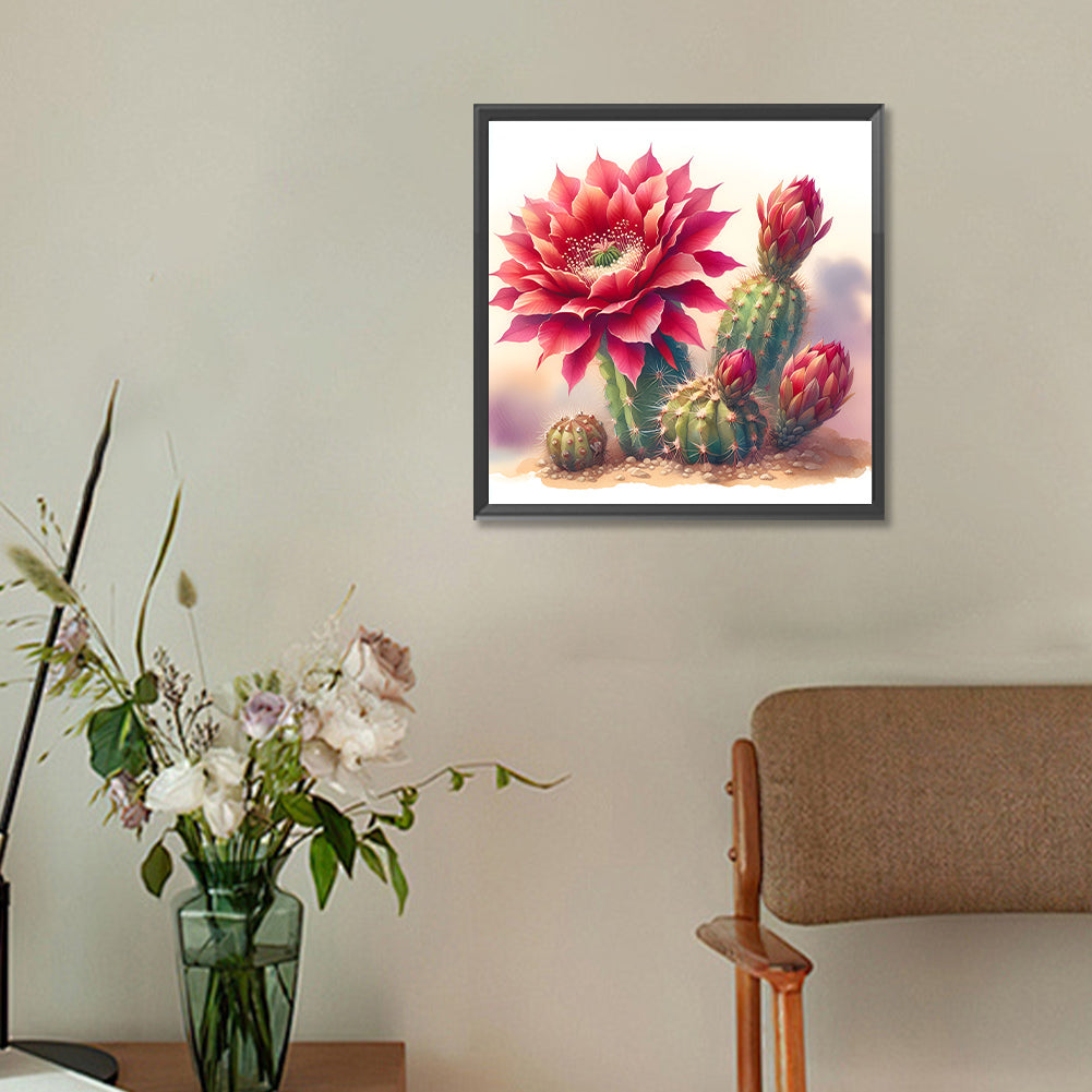 Cactus Flower - Full Round Drill Diamond Painting 30*30CM