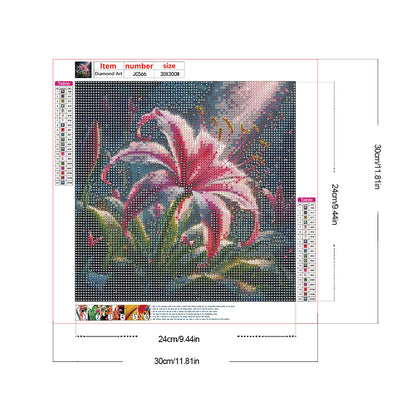 Pink Lily - Full Round Drill Diamond Painting 30*30CM