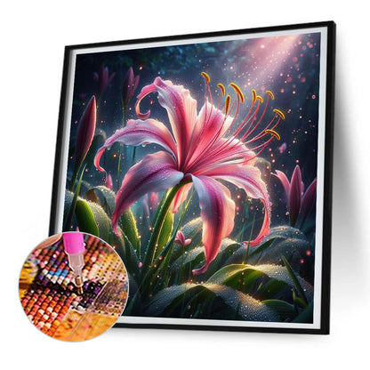 Pink Lily - Full Round Drill Diamond Painting 30*30CM