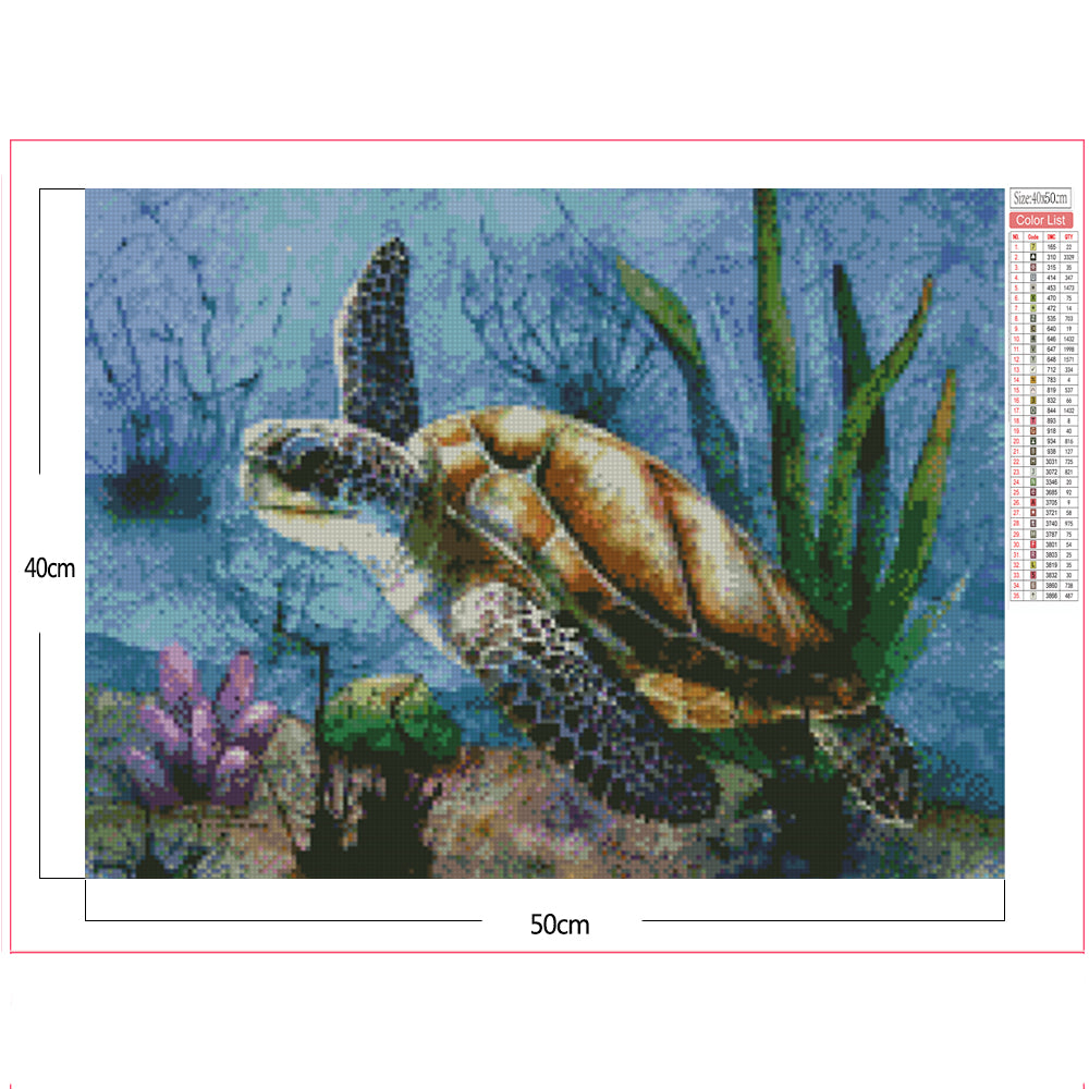 Sea Turtles - Full Square Drill Diamond Painting 50*40CM