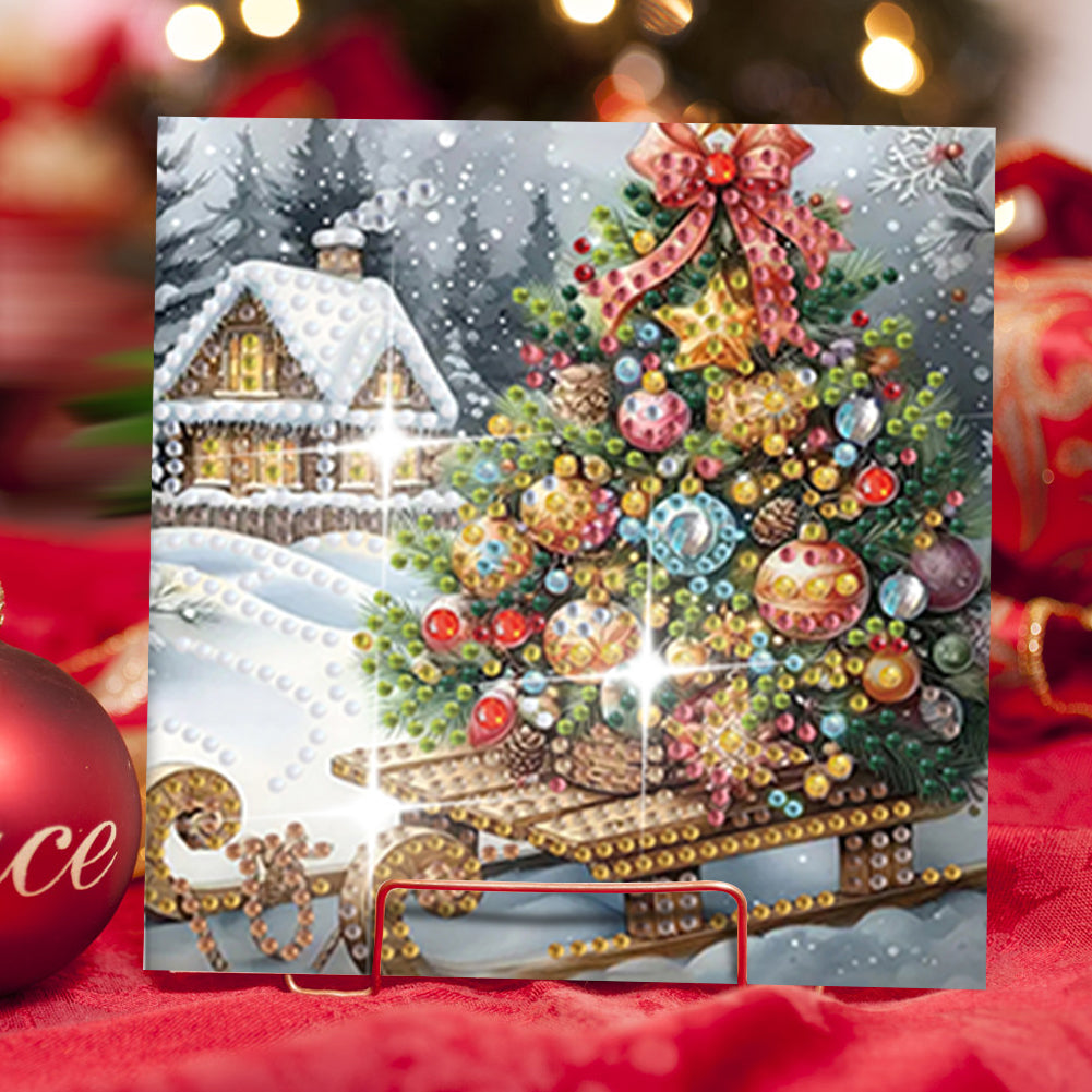 6Pcs Christmas Handmade Diamond Painting Greeting Card for Adults Beginners