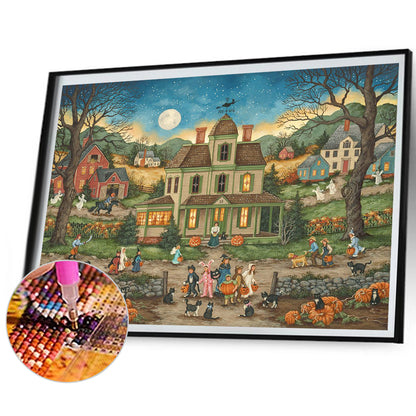 Halloween Haunted House - Full Square Drill Diamond Painting 60*45CM