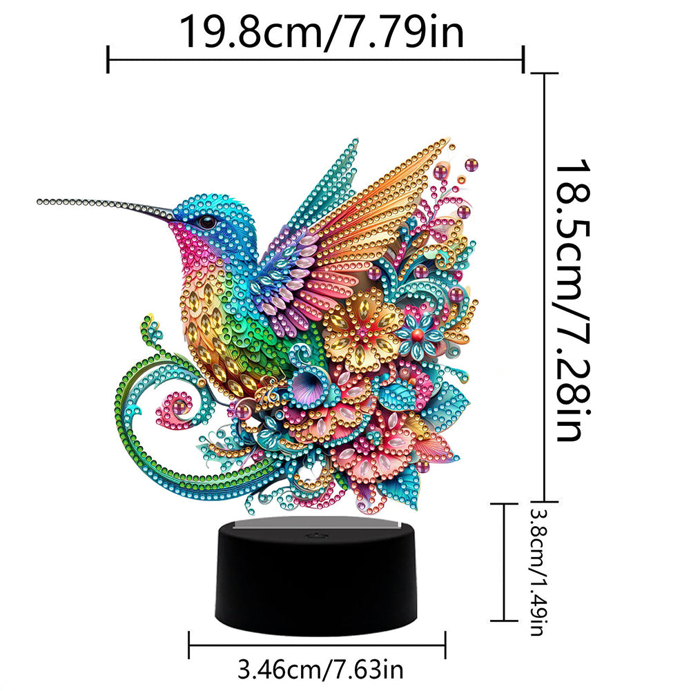 Acrylic Hummingbird Decorative DIY 5D Diamond Lamp for Art Crafts (CN230)