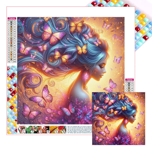 Butterfly Girl - Full Square Drill Diamond Painting 30*30CM