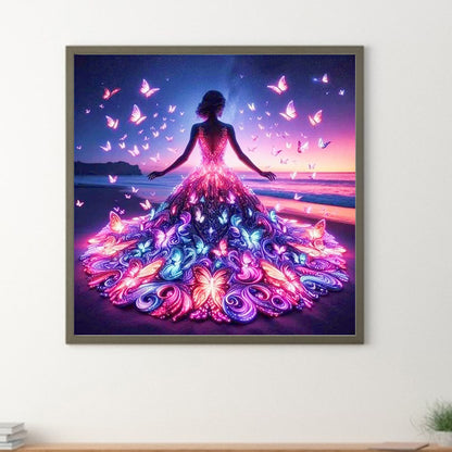 Butterfly Girl - Full Square Drill Diamond Painting 30*30CM