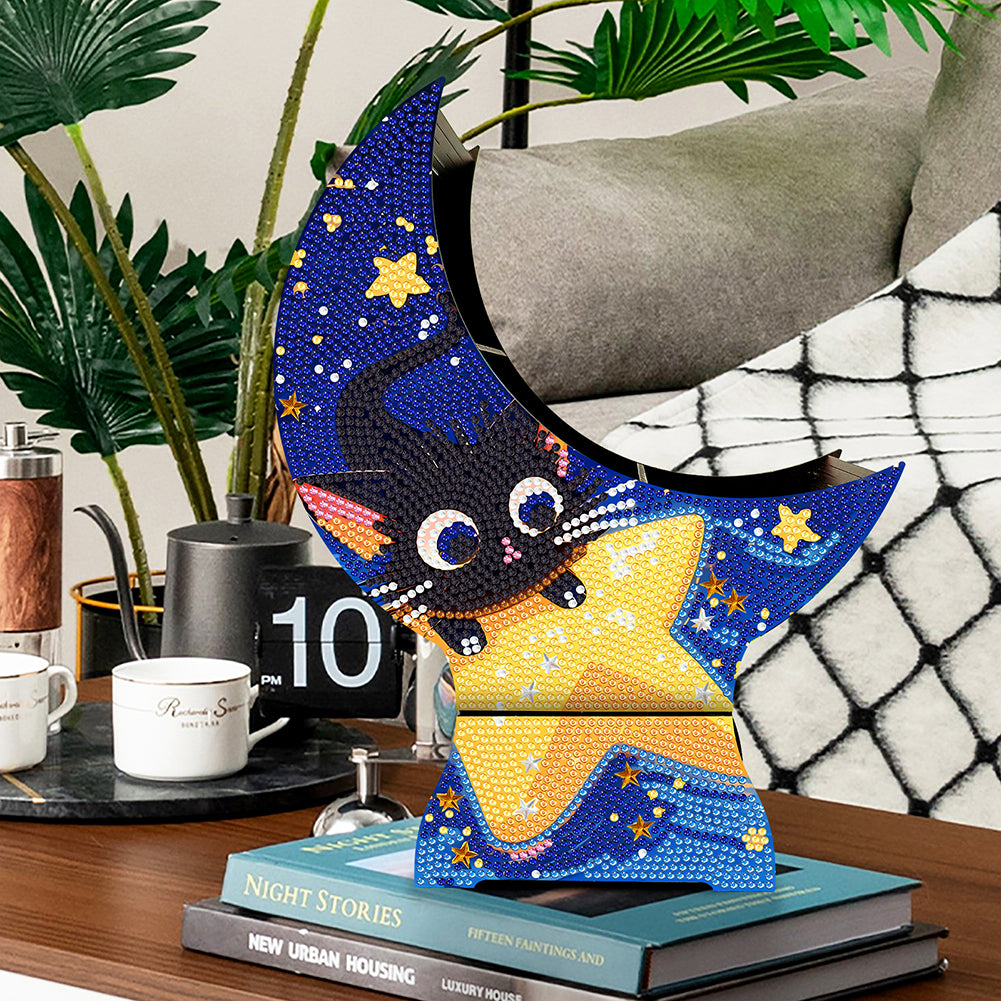 Cat Star Diamond Painting Storage Box Resin Sundries Holder Case for Desktop