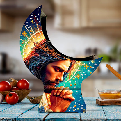 Jesus Diamond Painting Storage Box Resin Sundries Holder Case for Desktop