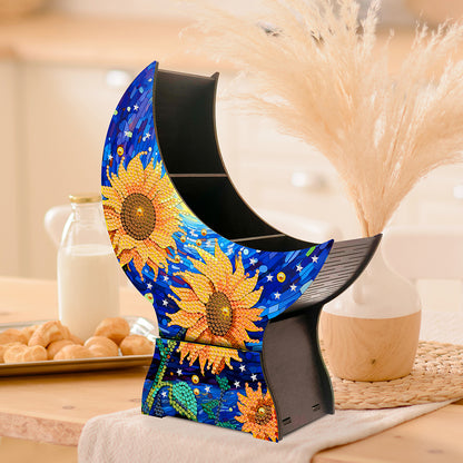 Sunflowers Diamond Painting Storage Box Resin Sundries Holder Case for Desktop