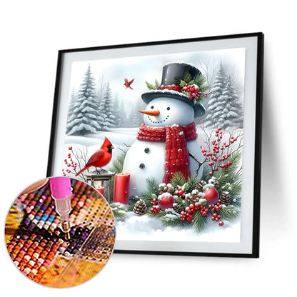 Winter Snowman - Full Round Drill Diamond Painting 30*30CM