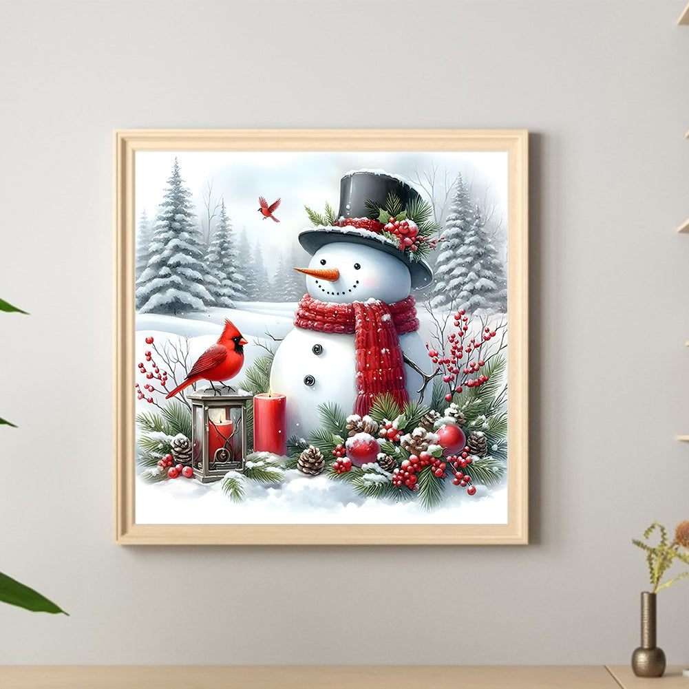 Winter Snowman - Full Round Drill Diamond Painting 30*30CM