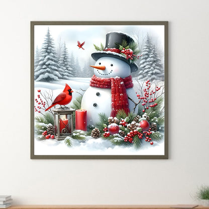 Winter Snowman - Full Round Drill Diamond Painting 30*30CM