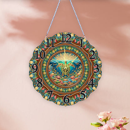 Special Shape Sea Turtle DIY Diamond Painting Hanging Clock for Home Decor