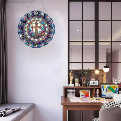 Special Shape Cross DIY Diamond Painting Hanging Clock for Home Decoration