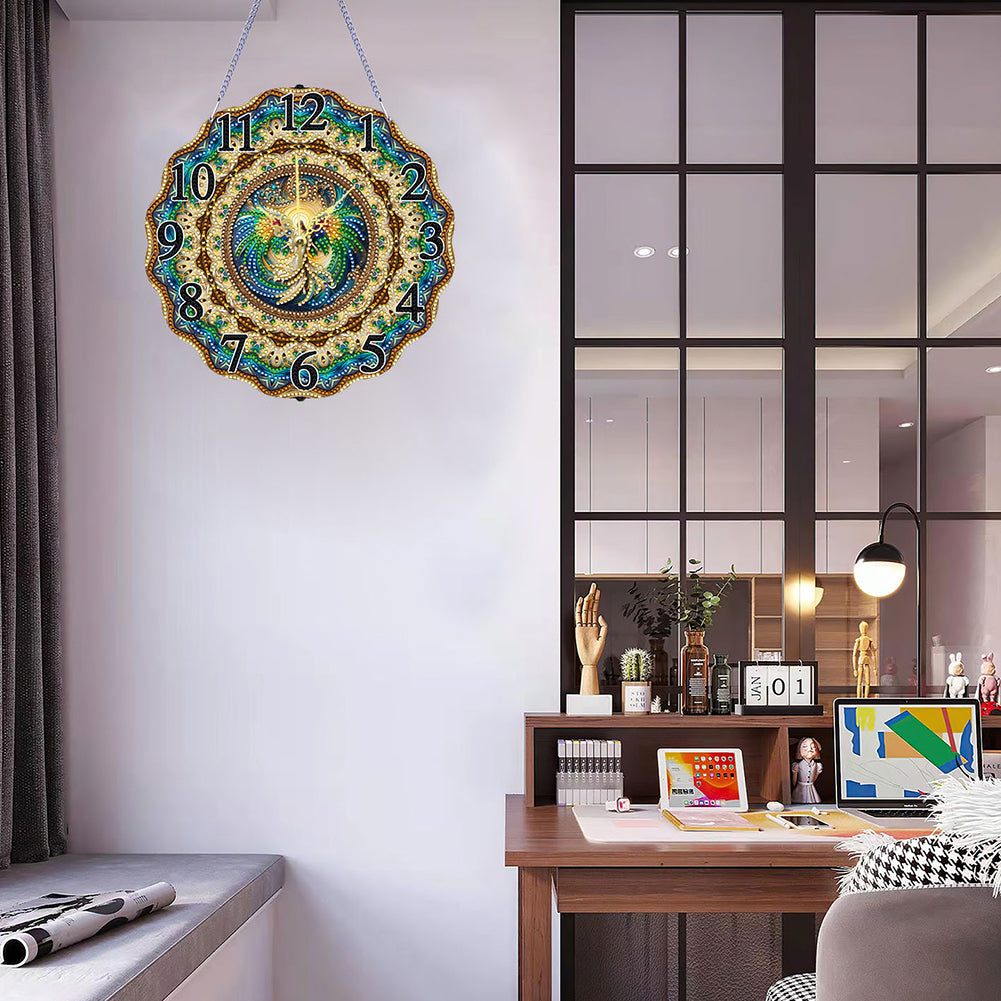 Special Shape Angel Saint DIY Diamond Painting Hanging Clock for Home Decor