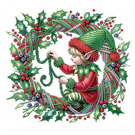 Christmas Elves - Partial Special-Shaped Drill Diamond Painting 30*30CM