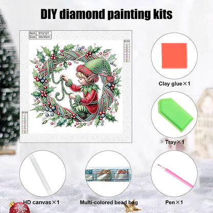 Christmas Elves - Partial Special-Shaped Drill Diamond Painting 30*30CM