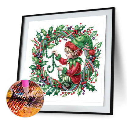 Christmas Elves - Partial Special-Shaped Drill Diamond Painting 30*30CM