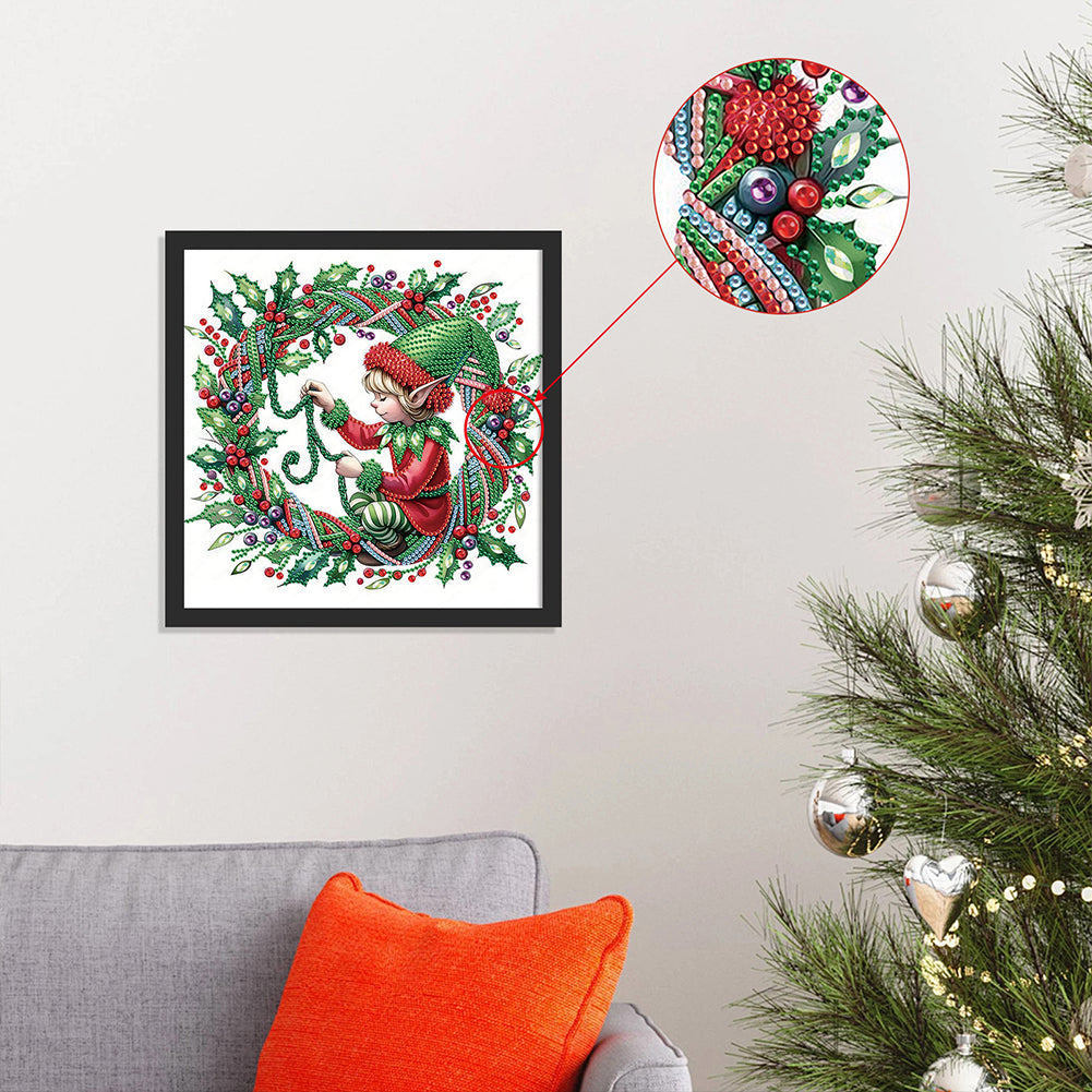 Christmas Elves - Partial Special-Shaped Drill Diamond Painting 30*30CM