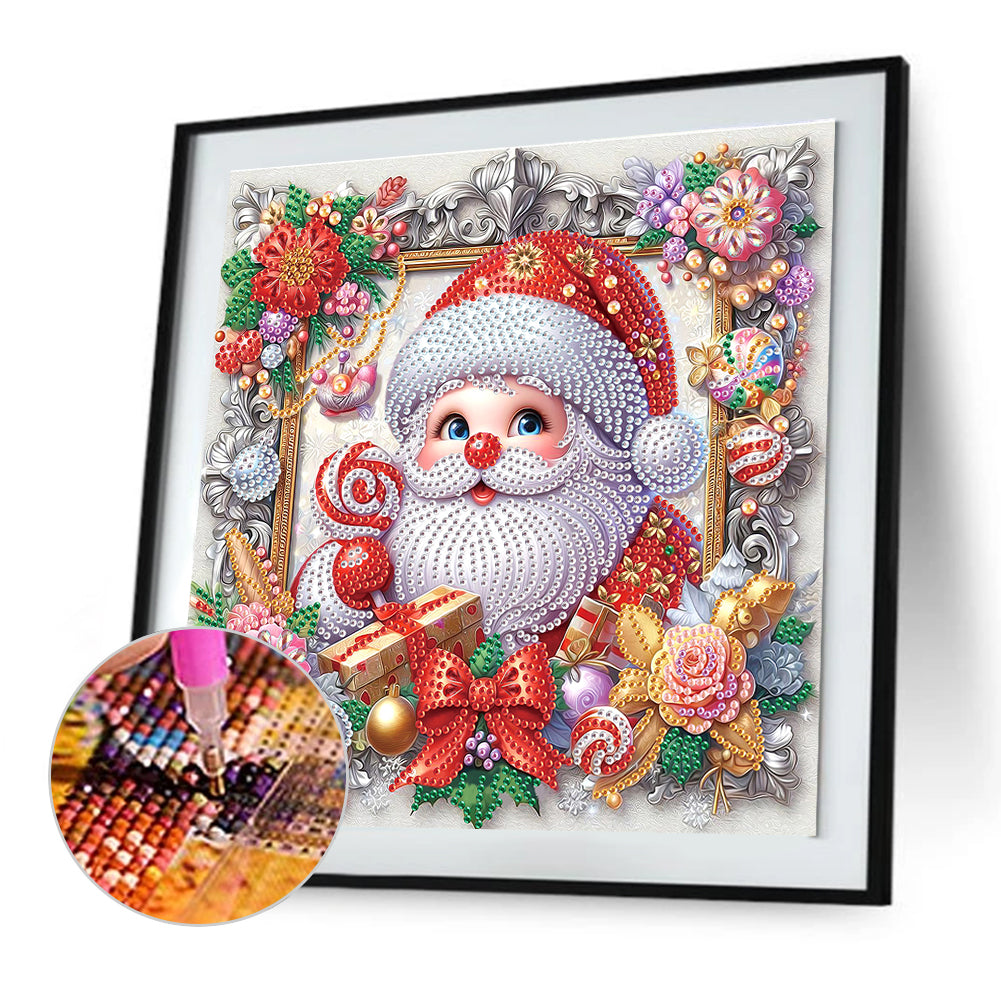 Santa Claus - Partial Special-Shaped Drill Diamond Painting 30*30CM