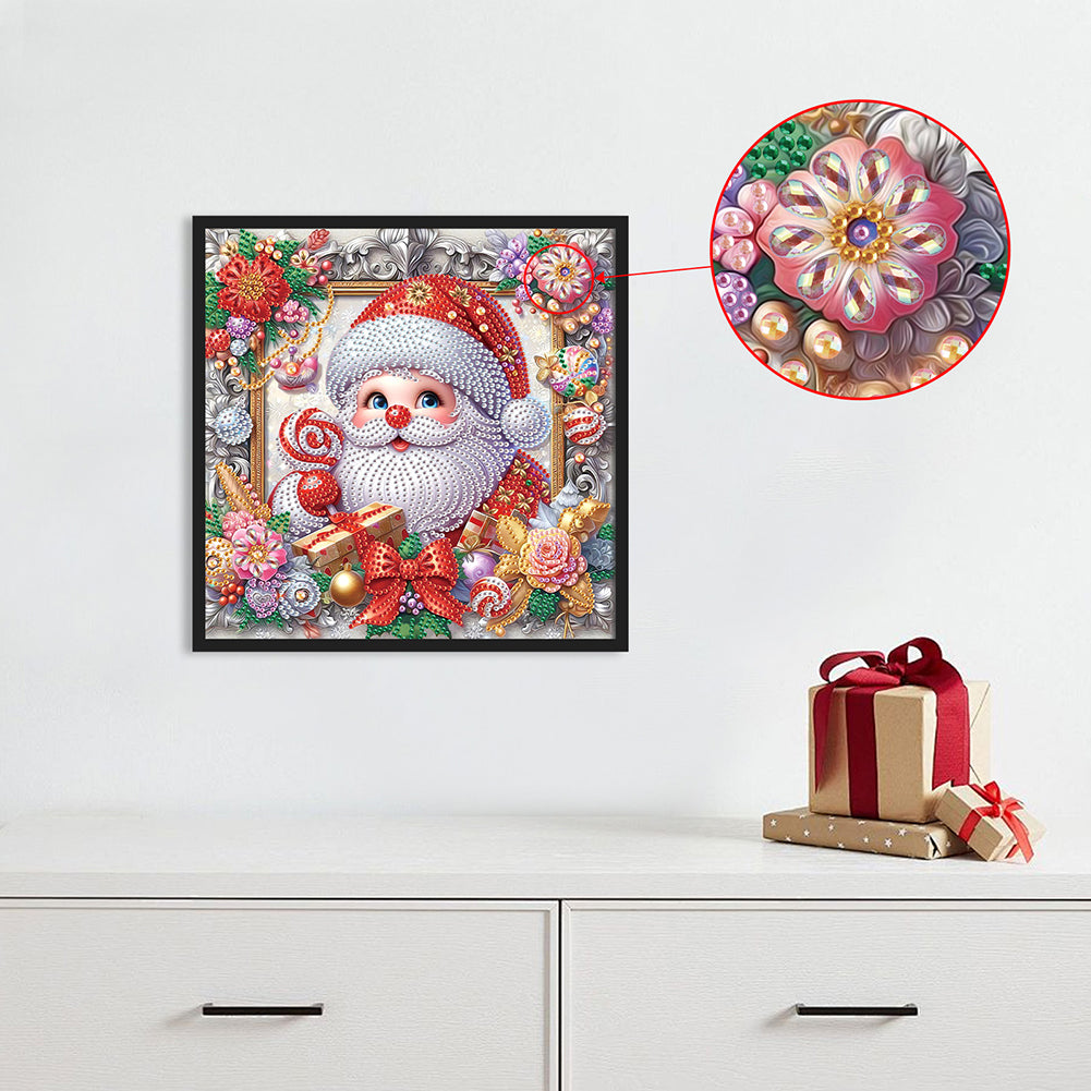 Santa Claus - Partial Special-Shaped Drill Diamond Painting 30*30CM