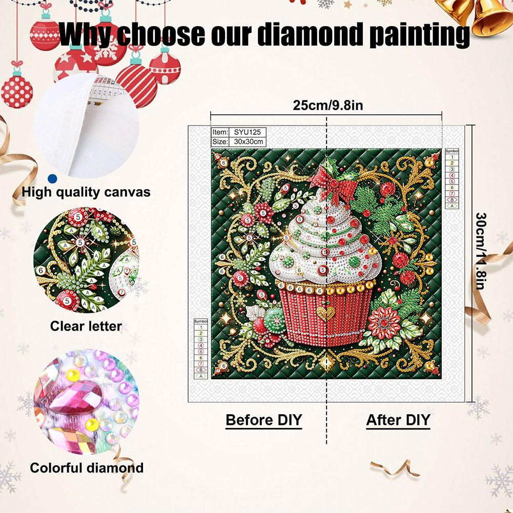 Christmas Desserts - Partial Special-Shaped Drill Diamond Painting 30*30CM