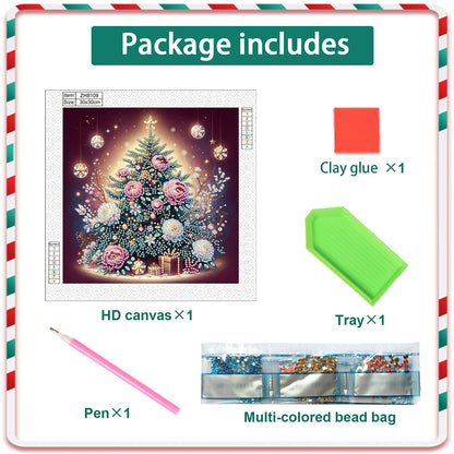 Christmas Tree - Partial Special-Shaped Drill Diamond Painting 30*30CM