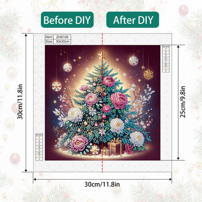 Christmas Tree - Partial Special-Shaped Drill Diamond Painting 30*30CM