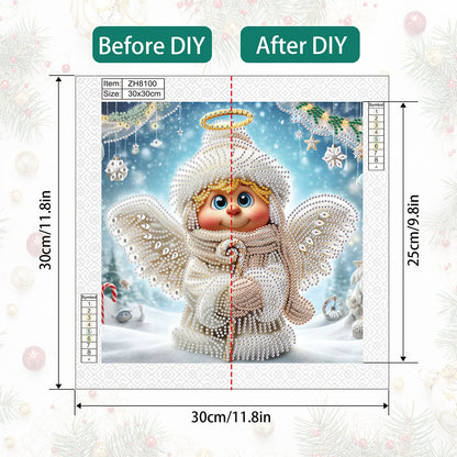 Christmas Angel - Partial Special-Shaped Drill Diamond Painting 30*30CM