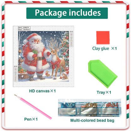 Santa Claus - Partial Special-Shaped Drill Diamond Painting 30*30CM