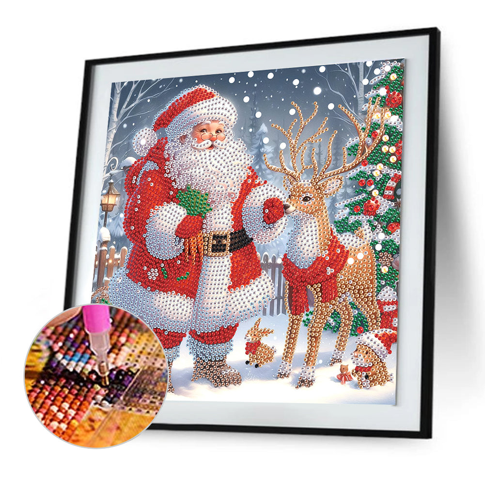 Santa Claus - Partial Special-Shaped Drill Diamond Painting 30*30CM