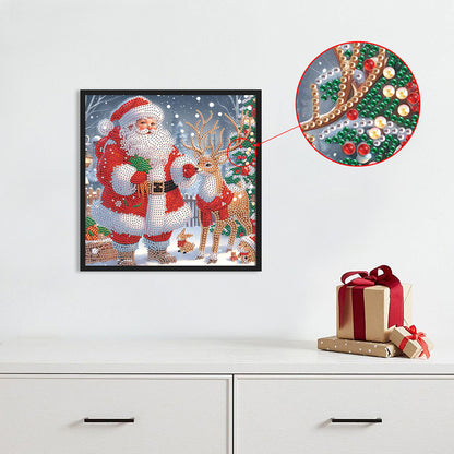 Santa Claus - Partial Special-Shaped Drill Diamond Painting 30*30CM