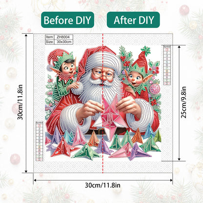 Santa Claus - Partial Special-Shaped Drill Diamond Painting 30*30CM