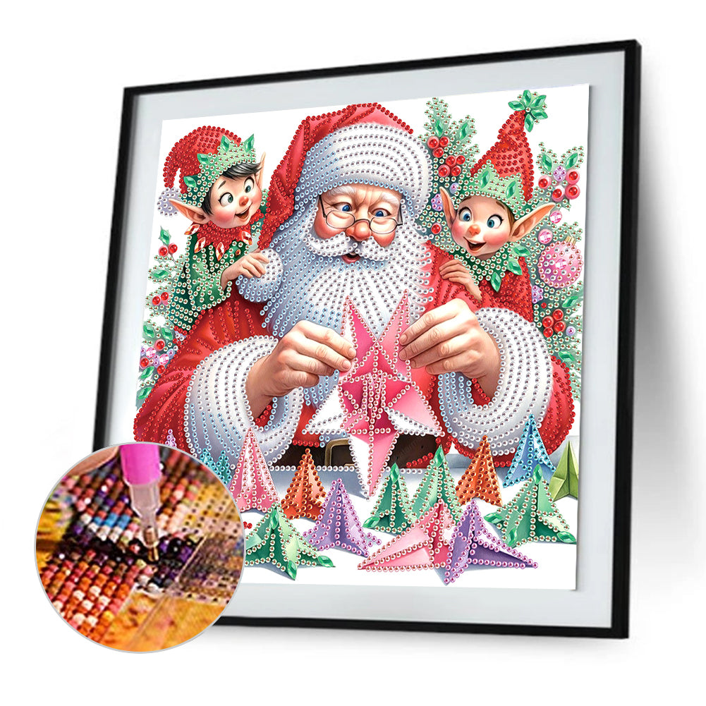 Santa Claus - Partial Special-Shaped Drill Diamond Painting 30*30CM