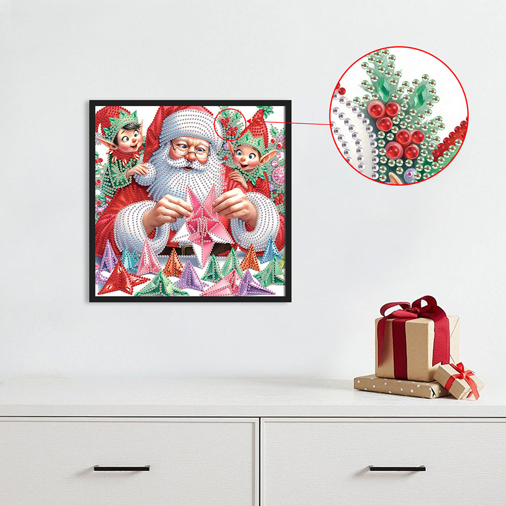 Santa Claus - Partial Special-Shaped Drill Diamond Painting 30*30CM