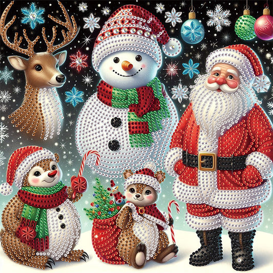 Santa Claus - Partial Special-Shaped Drill Diamond Painting 30*30CM