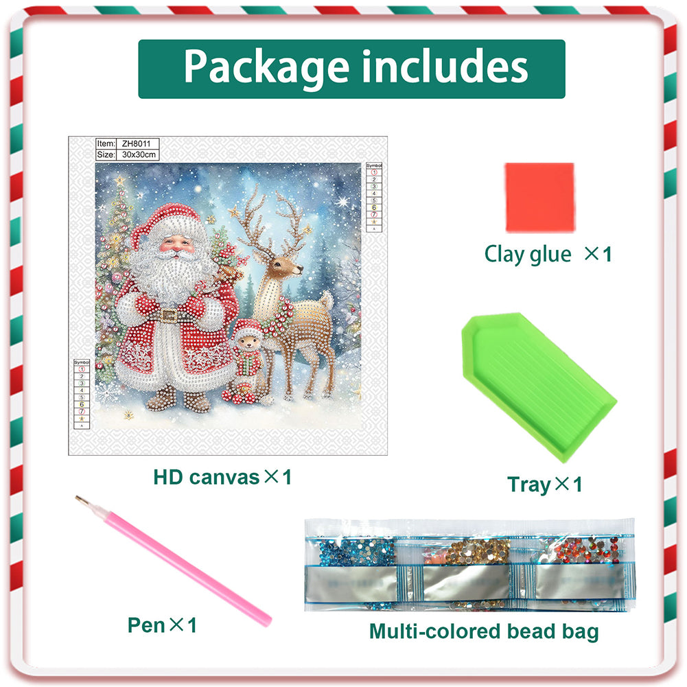 Santa Claus - Partial Special-Shaped Drill Diamond Painting 30*30CM