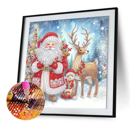 Santa Claus - Partial Special-Shaped Drill Diamond Painting 30*30CM