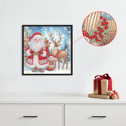 Santa Claus - Partial Special-Shaped Drill Diamond Painting 30*30CM