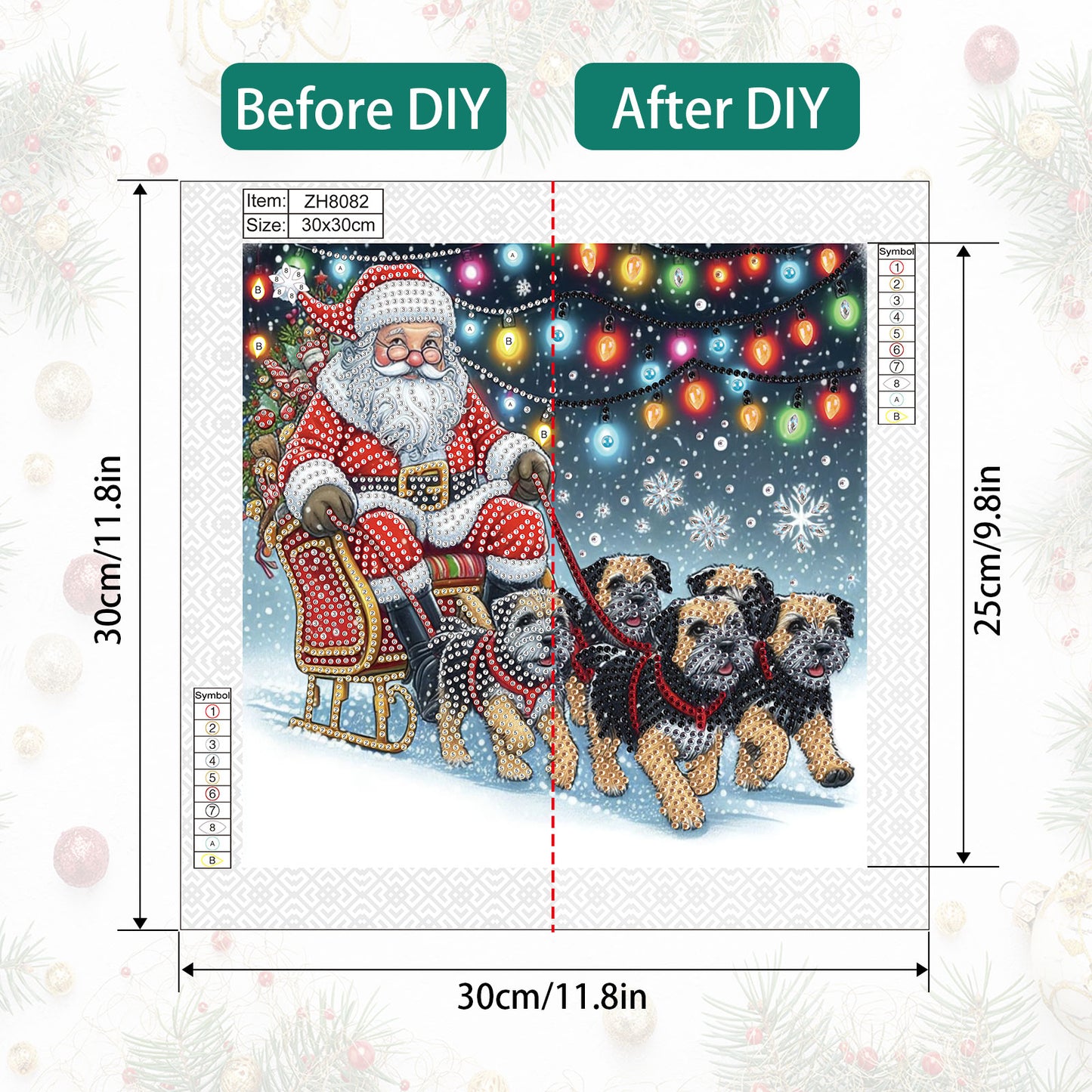 Santa Claus - Partial Special-Shaped Drill Diamond Painting 30*30CM