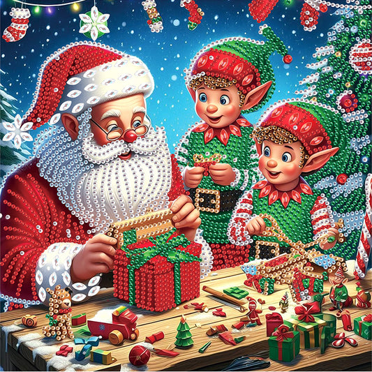 Santa Claus - Partial Special-Shaped Drill Diamond Painting 30*30CM