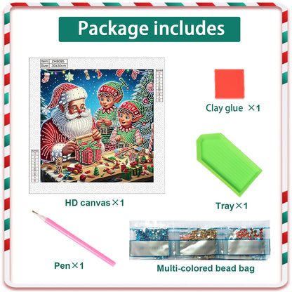 Santa Claus - Partial Special-Shaped Drill Diamond Painting 30*30CM