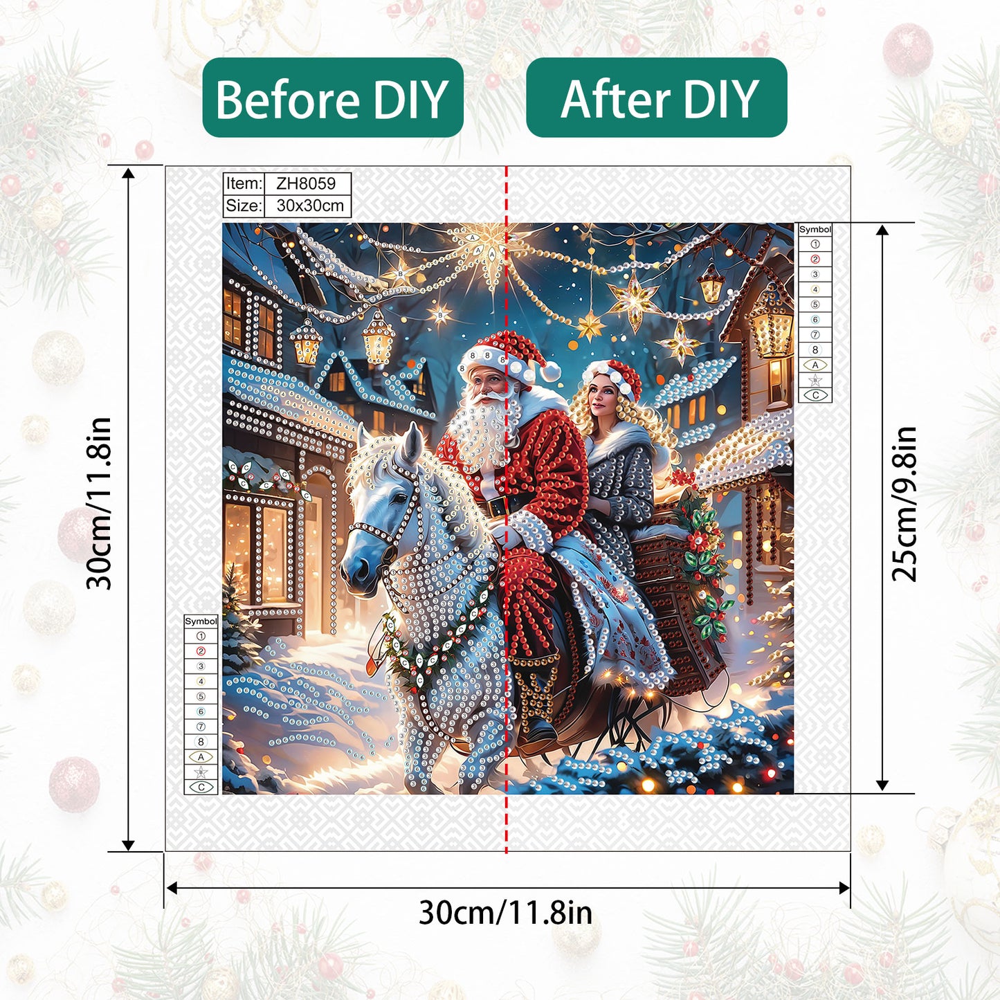 Santa Claus - Partial Special-Shaped Drill Diamond Painting 30*30CM